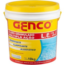 Cloro granulado LE 3 em 1 - 10 kg - Genco